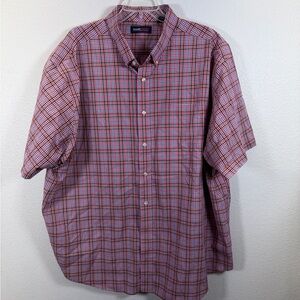 Roundtree & Yorke Men's Red and Blue Plaid Shirt